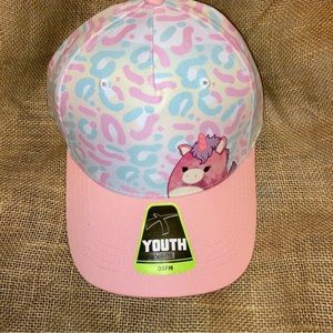 Squishmallows Squishmallow Snapback Cap Hat Lola Unicorn Cheetah Print OSFA YTH
